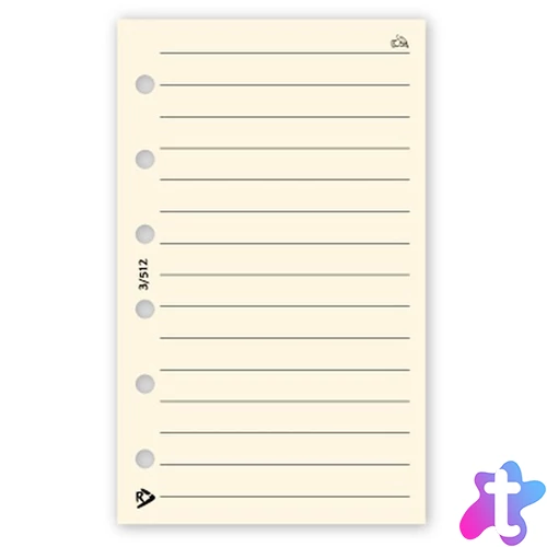 Realsystem 3/512 vonalas jegyzet gyűrűs naptár kiegészítő