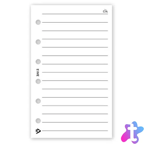 Realsystem 3/412 vonalas jegyzet gyűrűs naptár kiegészítő