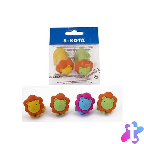 Sakota 3D oroszlán alakú 2db radír