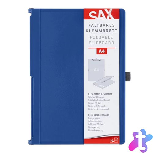 Sax összehajtható A5-A4 kék felírótábla