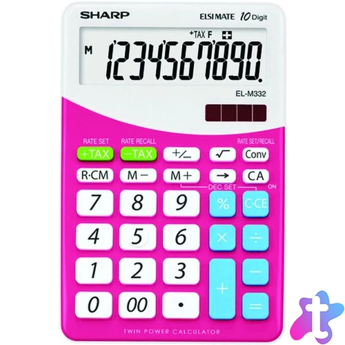 Sharp ELM332BPK napelemes asztali számológép
