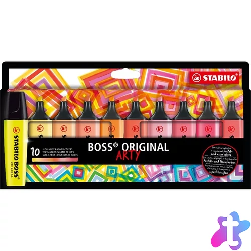 STABILO BOSS ORIGINAL ARTY meleg színek 10 db/csomag szövegkiemelő készlet
