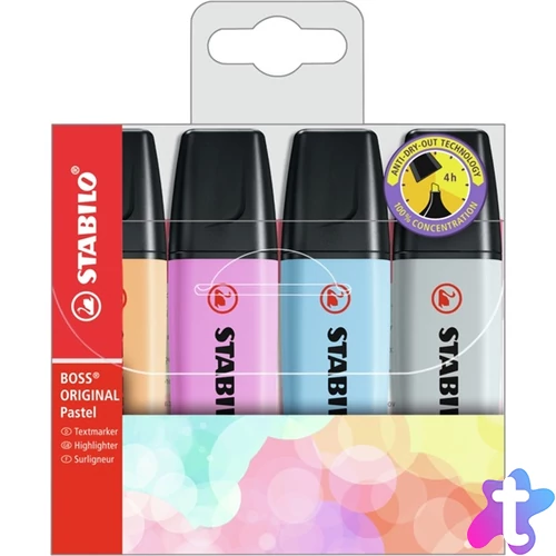Stabilo BOSS ORIGINAL Pastel 4db-os szövegkiemelő készlet