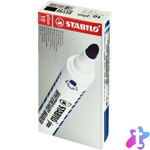 Stabilo Plan 10db/csomag fekete gömb hegyű táblafilc
