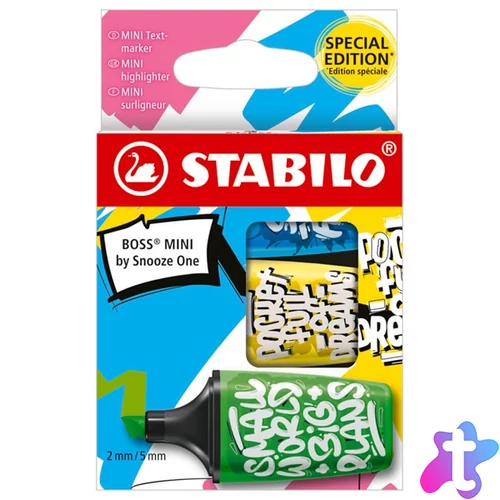 Stabilo BOSS MINI by Snooze One 3 db-os (zöld/sárga/kék) szövegkiemelő készlet