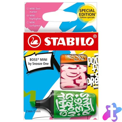Stabilo BOSS MINI by Snooze One 3 db-os (zöld/pink/narancs) szövegkiemelő készlet
