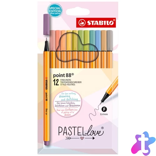 Stabilo point 88 Pastellove 12 db-os tűfilc készlet