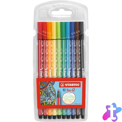 Stabilo Pen 68 10db-os vegyes színű rostirón készlet