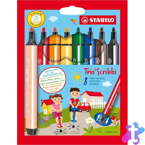 Stabilo Trio Scribbi 8db-os vegyes színű filctoll készlet
