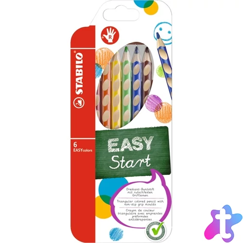 Stabilo Easy jobbkezes 6db-os színesceruza készlet