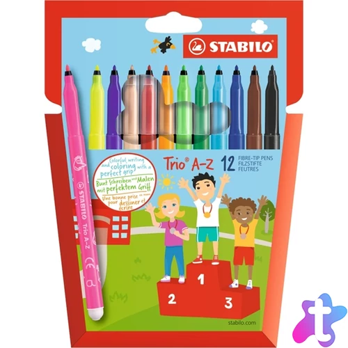 Stabilo Trio A-Z 12db-os vegyes színű filctoll készlet