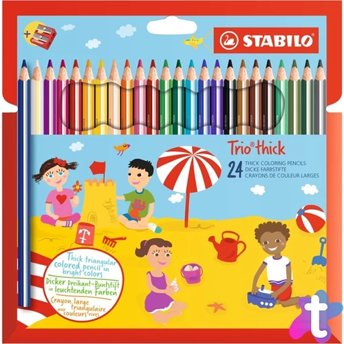 Stabilo Trio 24db-os színesceruza készlet + hegyező