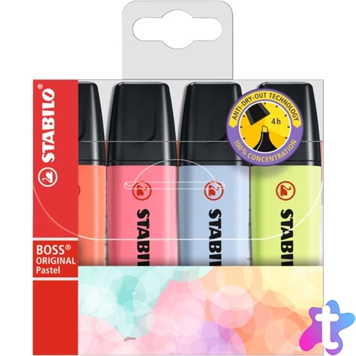 Stabilo BOSS ORIGINAL Pastel V2 4db-os vegyes színű szövegkiemelő