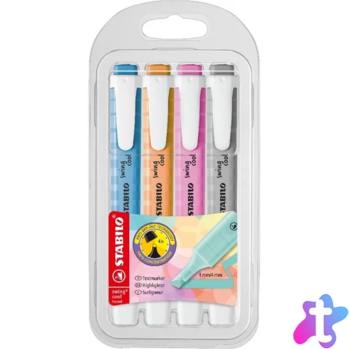 Stabilo swing cool Pastel 4 db-os szövegkiemelő készlet