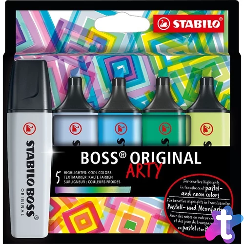 Stabilo BOSS ORIGINAL ARTY hideg színek 5 db/csomag szövegkiemelő készlet