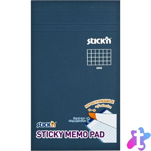 Stick`N 190,5x114 mm 50 lap/tömb négyzetrácsos fehér öntapadó jegyzetfüzet