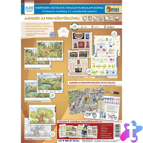 Tanulói munkalapcsomag harmadik osztályosoknak kerékpáros tízparancsolat alátéttel és kék filctollal