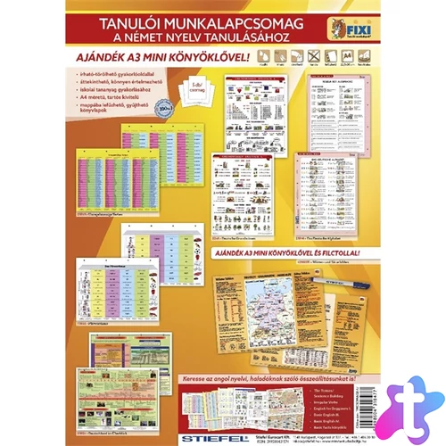 Tanulói munkalapcsomag német német nyelvi A3 alátéttel és kék filctollal