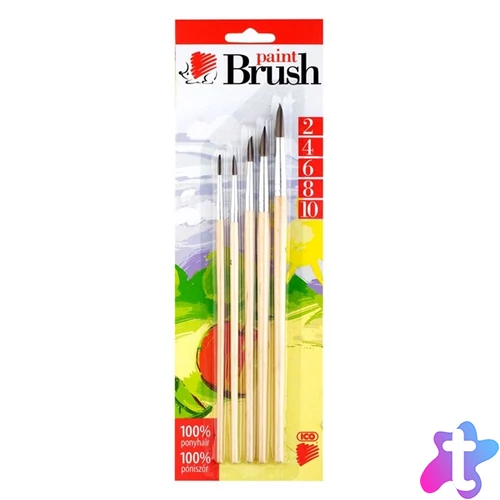 ICO Süni 2/4/6/8/10 natúr fanyelű 5db-os ecsetkészlet