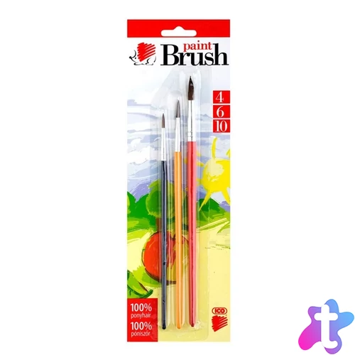 ICO Süni 4/6/10 festett fanyelű 3db-os ecsetkészlet