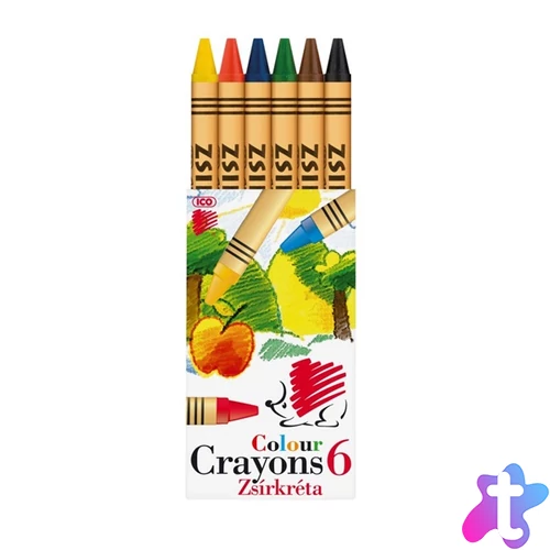 ICO Süni 6db-os vegyes színű zsírkréta