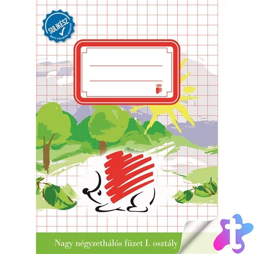 ICO Süni A5 1.osztályos bekötött sulikész nagy kockás füzet