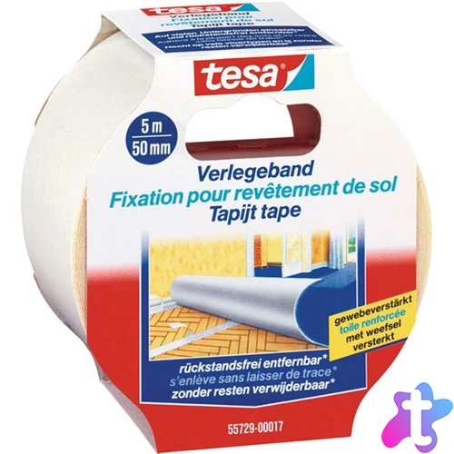 Tesa 55729 50mmx5 m visszaszedhető szövet kétoldalas ragasztószalag