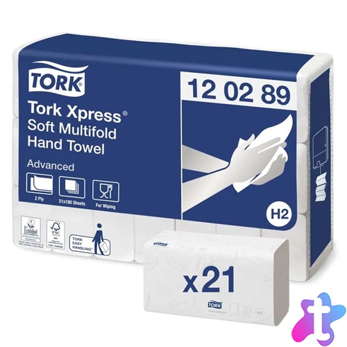 Tork 130289  Xpress Advanced H2 21 db-os fehér soft multifold kéztörlő