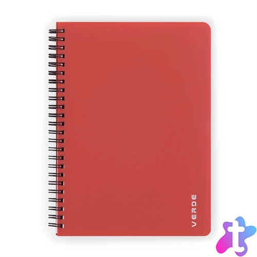 Verde A5 60 lapos PP tégla vonalas spirálfüzet