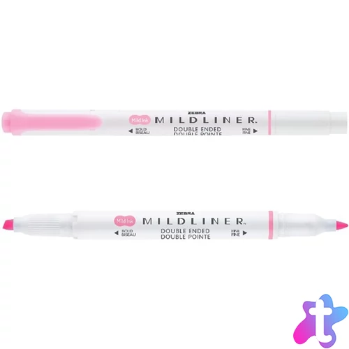 Zebra Mildliner Fluorescent rózsaszín kettős végű szövegkiemelő