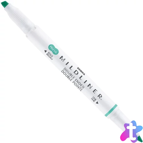 Zebra Mildliner Fluorescent kékeszöld kettős végű szövegkiemelő