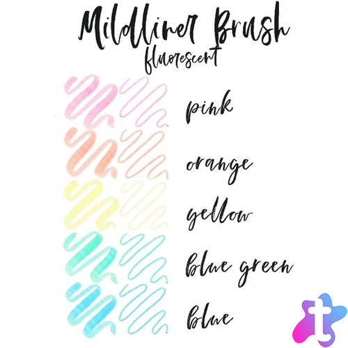 Zebra Mildliner Brush Fluorescent 5db-os kettős végű ecset marker