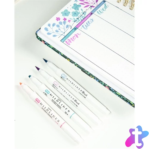 Zebra Mildliner Brush Cool&Refined  5db-os kettős végű ecset marker
