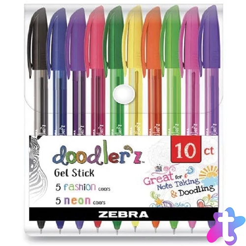 Zebra Doodlerz Fashion&Neon 10db-os zseléstoll készlet