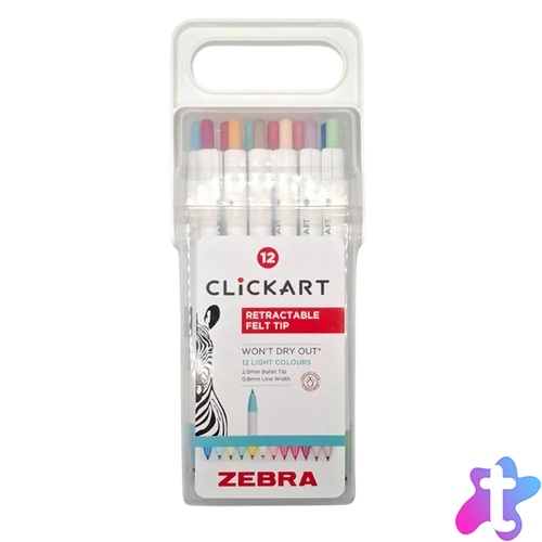 Zebra ClickArt nyomógombos 12 db-os filctoll készlet