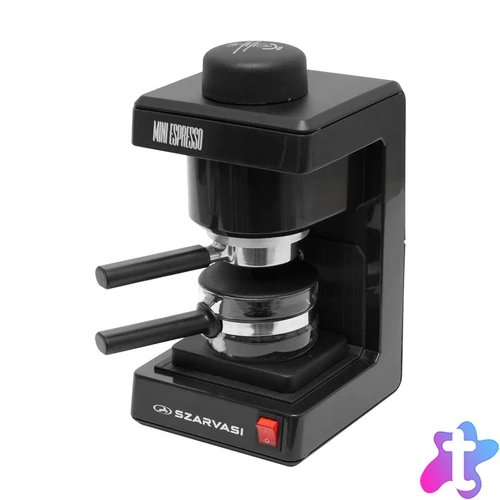 Szarvasi SZV-612/3 Mini Espresso kávéfőző 32862, 800 W, 3.04 bar, üveg kiöntő, hőkorlátozó, hőkioldó, fekete
