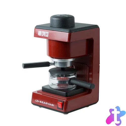 Szarvasi MINI ESPRESSO (SZV-612/3) kávéfőző, 800 W, bordó színű, őrölt kávé főzésére, 3,04 bar nyomás, max. 6 személy részére