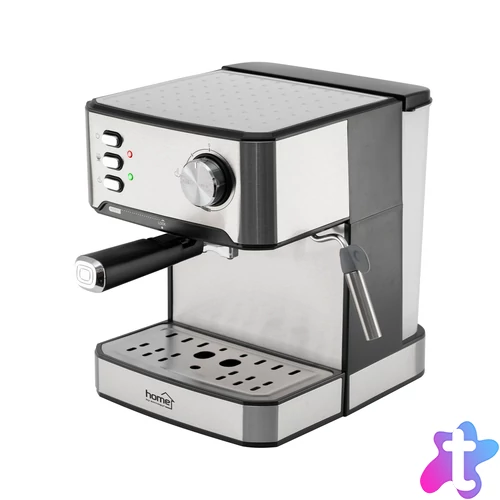 HOME HGPR15 presszókávé főző, 15bar, inox, tejhabosítás, elektronikus vezérlés, automatikus kikapcsolás