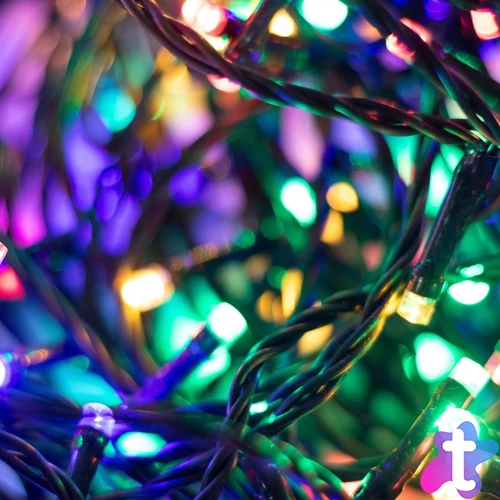 Home LED248M LED fényfüzér, 240db színes LED, 23,9m hosszúságú, 8 program időzítővel, zöld vezeték, adapteres tápellátás, kül- és beltéri kivitel