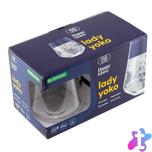 HappyGlass Lady Yoko törhetetlen koktélpohár, 40 cl, BPA mentes, élelmiszeripari minőség, 2 db / szett