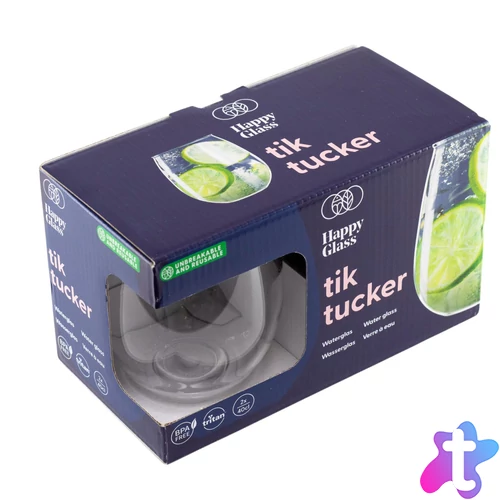 HappyGlass Tik Tucker törhetetlen öblös vizespohár, 40 cl, BPA mentes, élelmiszeripari minőség, 2 db / szett