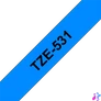 Kép 1/4 - BROTHER szalag TZe-531, Kék alapon Fekete, Laminált, 12mm  0.47", 8 méter