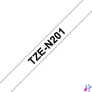 Kép 1/4 - BROTHER szalag TZe-N201, Fehér alapon Fekete, Nem laminált, 3.5mm  0.13", 8 méter