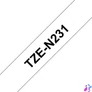Kép 1/2 - BROTHER szalag TZe-N231, Fehér alapon Fekete, Nem laminált, 12mm  0.47", 8 méter