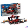 Kép 4/7 - LEGO® F1®-es boxutca és személyzet, Ferrari autóval, versenyautós játék 60443