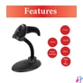 Kép 4/10 - EQuip USB 1D/2D Barcode Scanner with Stand Vonalkódolvasó Black