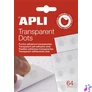Kép 1/2 - Ragasztókorong, eltávolítható, APLI "Transparent Dots", átlátszó