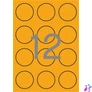 Kép 1/2 - Etikett, 60 mm kör, színes, APLI, neon narancs, 240 etikett/csomag