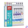 Kép 1/2 - Filctoll készlet, nyomda, APLI Kids "Markers Duo Stamps", 10 különböző szín és minta