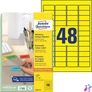 Kép 8/8 - Etikett, univerzális, 45,7x21,2 mm, eltávolítható, kerekített sarkú, AVERY ZWECKFORM, 960 etikett/csomag, sárga